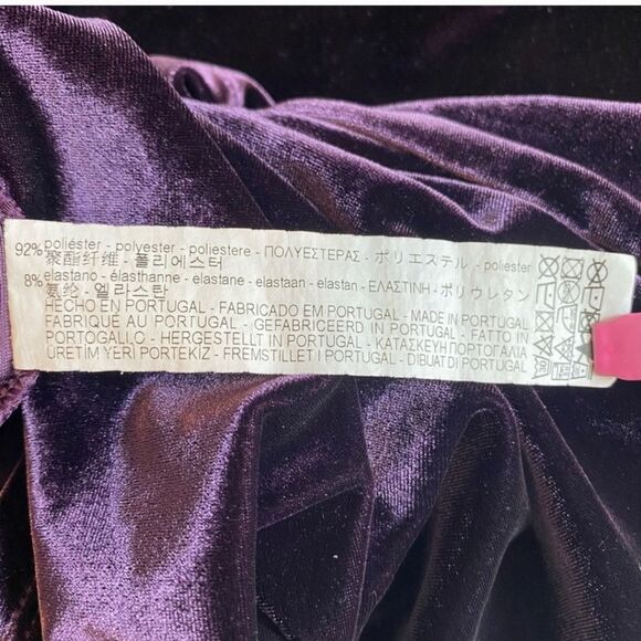 Zara Trafaluc “Be Great” Purple Velvet Short Sleeve Tee Top Size Small - Picture 6 of 9